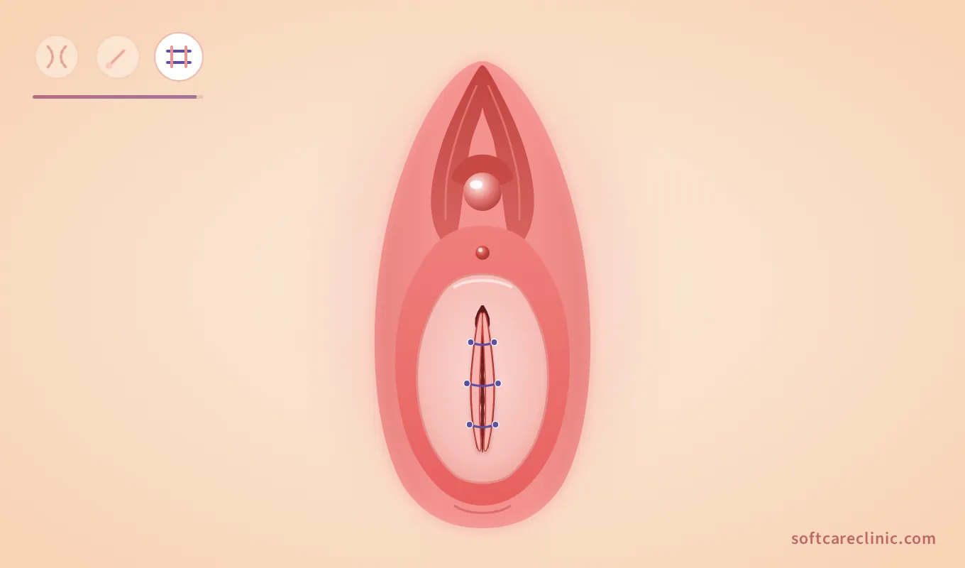 مرحله 3: بافتها با بخیه به هم متصل میشوند مرحله 3: بافتها با بخیه به هم متصل میشوند